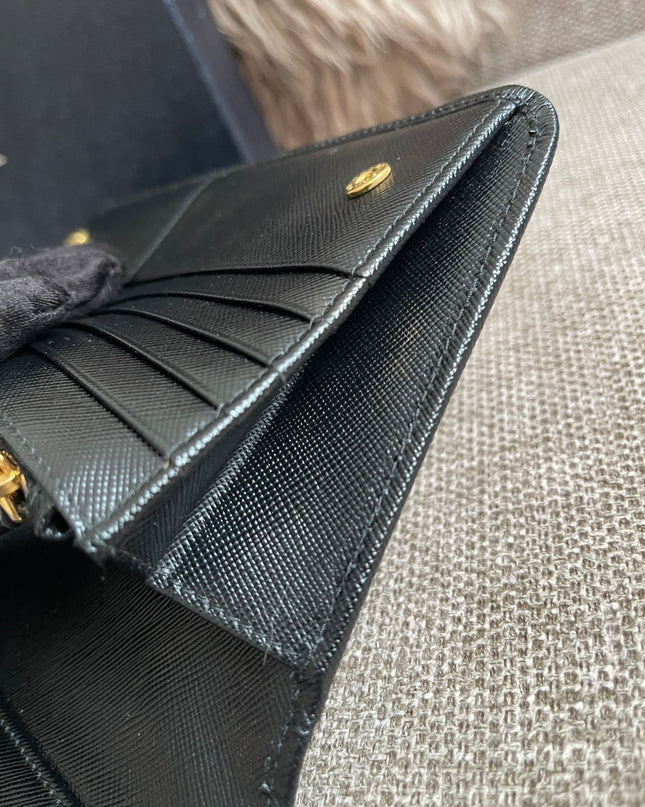 Preloved Authentic Prada Organizer Wallet — Saffiano Leather