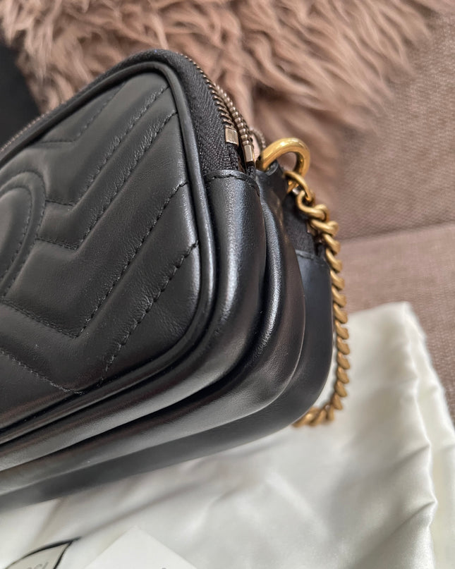 Preloved Authentic Gucci GG Marmont Mini Chain Bag – Black