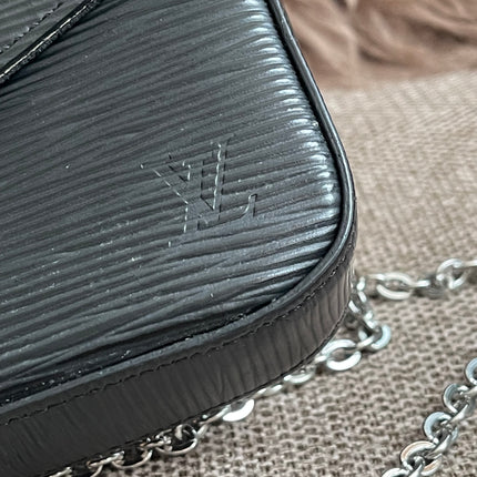 Preloved Authentic Louis Vuitton Félicie Pochette in Black Epi Leather
