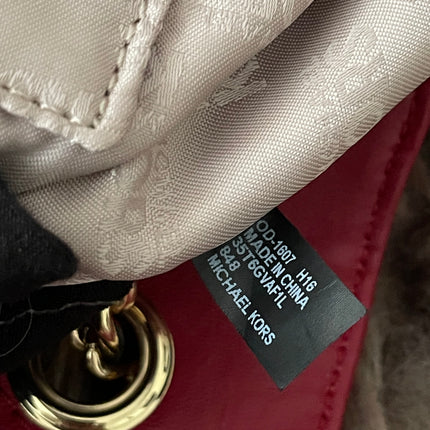 Preloved Authentic Michael Kors Red Vivianne Quilted Leather Shoulder Flap Bag