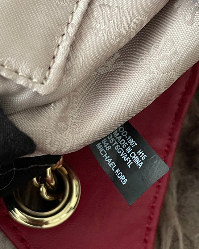 Preloved Authentic Michael Kors Red Vivianne Quilted Leather Shoulder Flap Bag