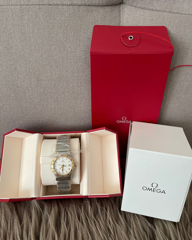 Preloved Authentic Omega Constellation 34mm/17cm, steel ‑ yellow gold on steel ‑ gold full bar