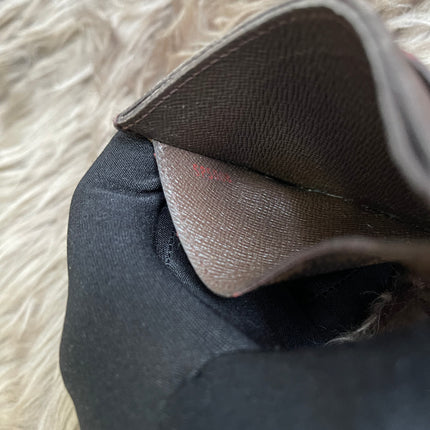 Pre-Owned Louis Vuitton Card Holder Damier Ebene Canvas