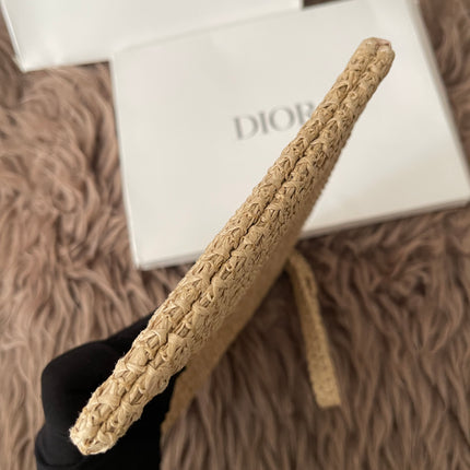 Preloved Authentic Dior Beauty Raffia Pouch