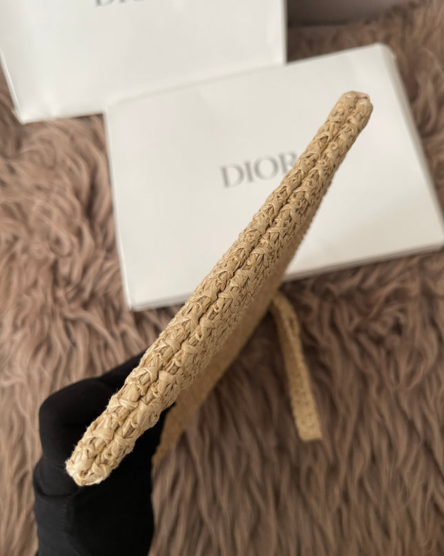 Preloved Authentic Dior Beauty Raffia Pouch