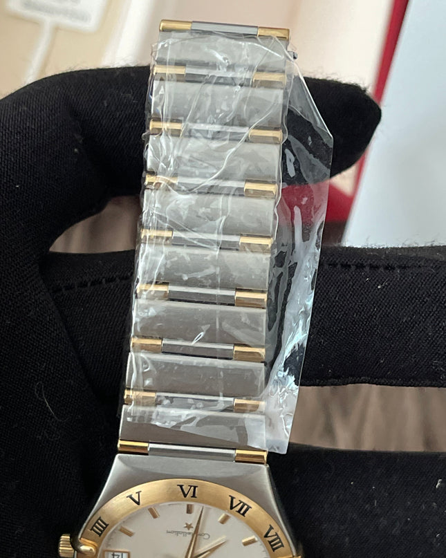 Preloved Authentic Omega Constellation 34mm/17cm, steel ‑ yellow gold on steel ‑ gold full bar
