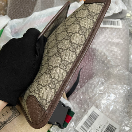 Preloved Gucci Brown GG Supreme Canvas and Leather Neo Vintage Web Belt Bag