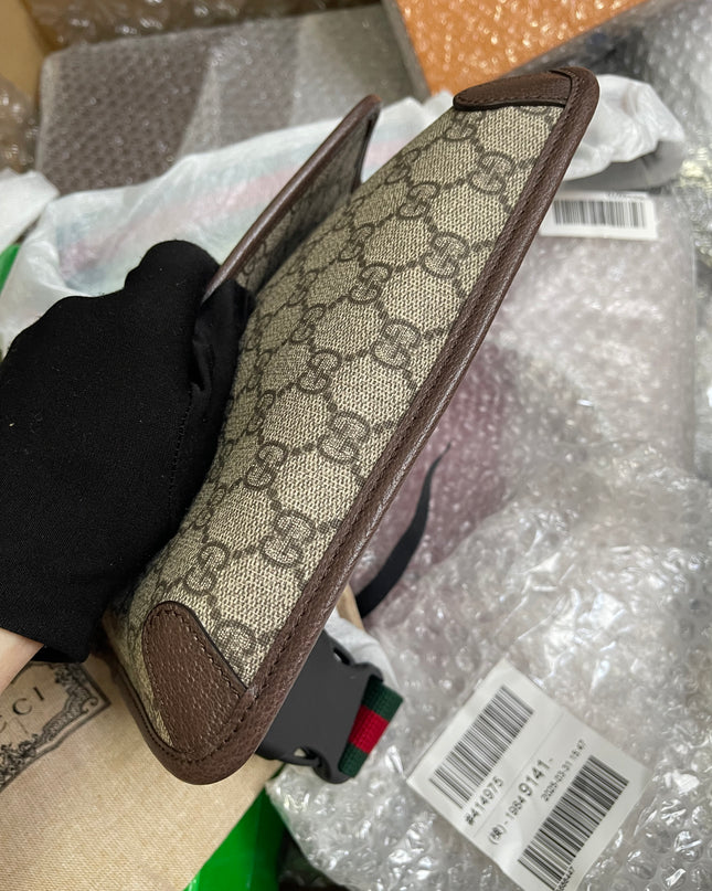 Preloved Gucci Brown GG Supreme Canvas and Leather Neo Vintage Web Belt Bag