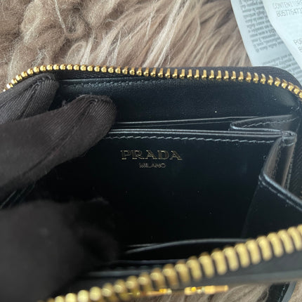 Preloved Authentic Prada Vitello Move Zip-Around Coin Purse - Black