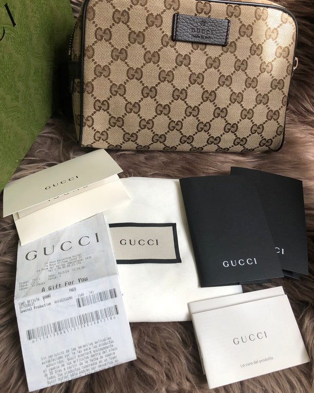 Preloved Gucci Waist Belt Bag GG Canvas