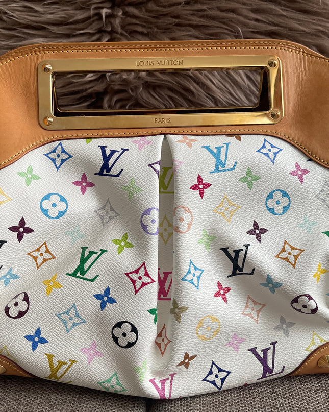Preloved Authentic Louis Vuitton Monogram Multicolore Judy MM – White