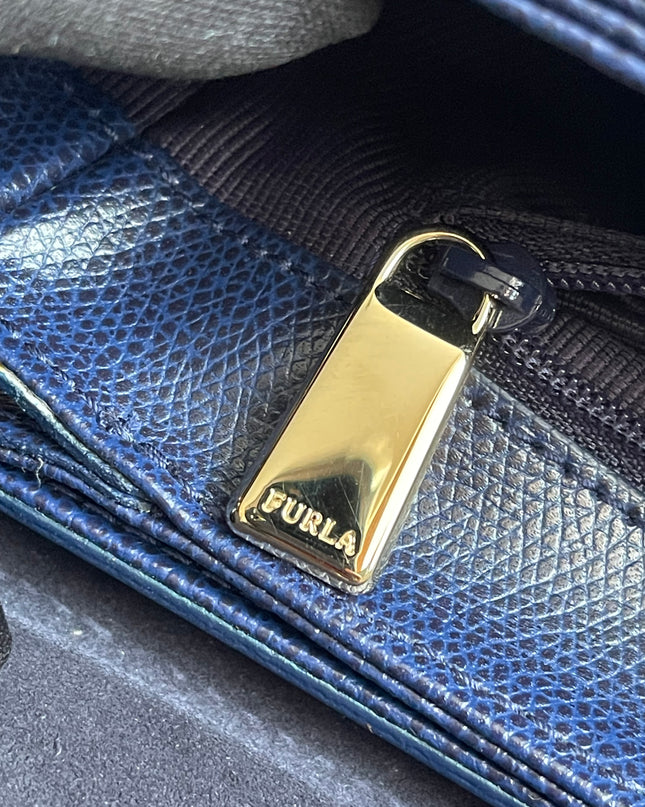 Preloved Authentic Furla Metropolis Small Shoulder Bag Navy Blue