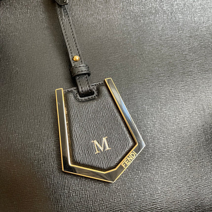 Preloved Fendi 2 Jours Bag Medium in Black w/initial