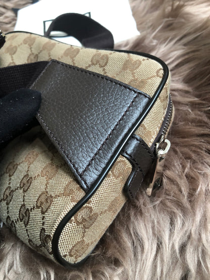 Preloved Gucci Waist Belt Bag GG Canvas