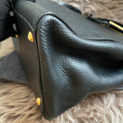 Preloved Fendi 2 Jours Bag Medium in Black w/initial