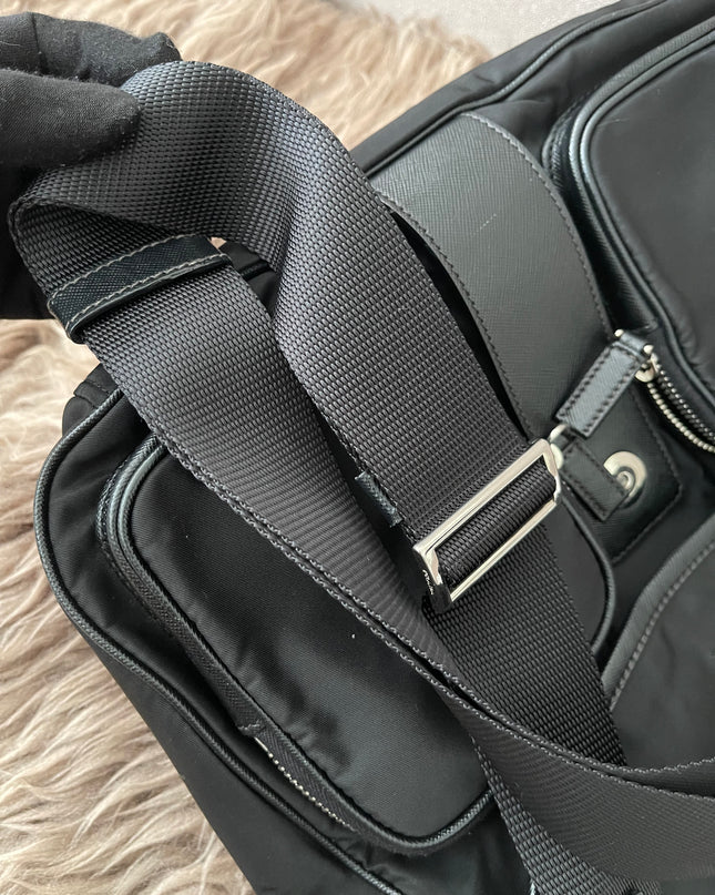 Preloved Authentic  Prada Tessuto Nylon and Saffiano Leather Messenger Bag