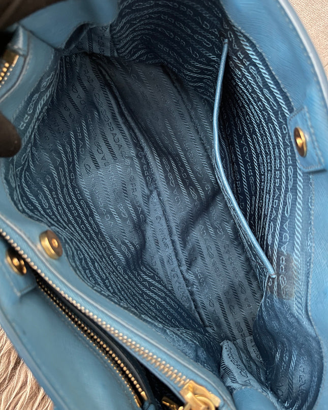 Preloved Authentic Prada Light Blue Galleria Tote Bag