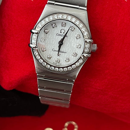 Preloved Authentic Omega Mother Of Pearl Stainless Steel Diamond Constellation