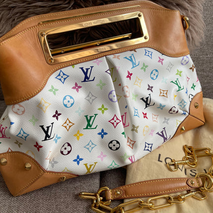 Preloved Authentic Louis Vuitton Monogram Multicolore Judy MM – White