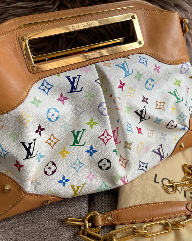 Preloved Authentic Louis Vuitton Monogram Multicolore Judy MM – White