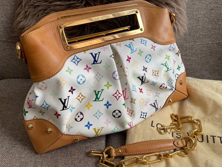 Preloved Authentic Louis Vuitton Monogram Multicolore Judy MM – White