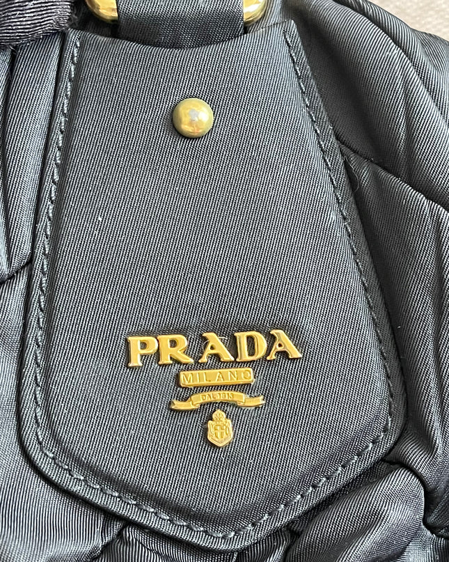 Preloved Authentic Prada Quilted Nylon Tessuto Bomber Bag – Black