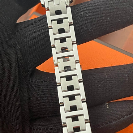 PRELOVED AUTHENTIC HERMES STAINLESS STEEL CLIPPER WATCH 24MM/16.5CM