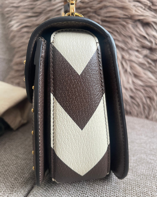Preloved Authentic Gucci GG Supreme Canvas Leather and Python Medium Bamboo 1947 Top Handle Bag