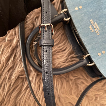 Authentic Preloved Coach Mini Lillie Carryall (Denim Multi)