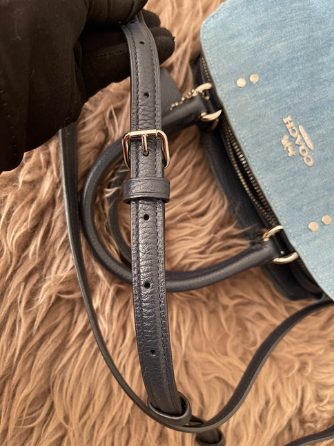 Authentic Preloved Coach Mini Lillie Carryall (Denim Multi)