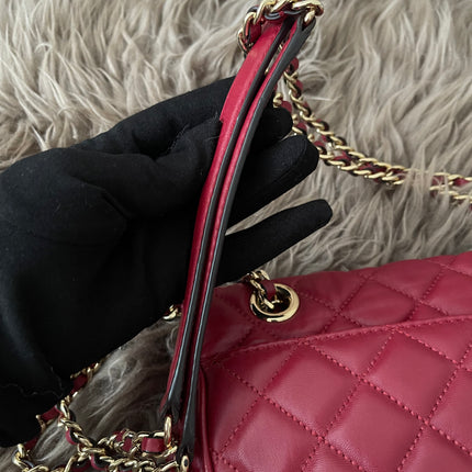 Preloved Authentic Michael Kors Red Vivianne Quilted Leather Shoulder Flap Bag