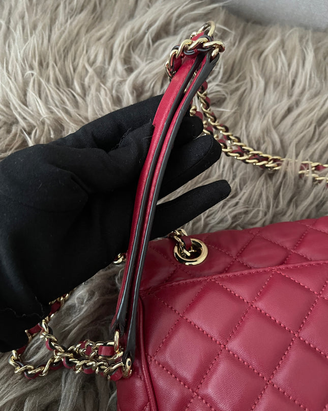 Preloved Authentic Michael Kors Red Vivianne Quilted Leather Shoulder Flap Bag