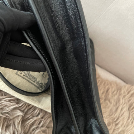 Preloved Authentic Rank A Gucci Horsebit 1955 tote bag in black leather
