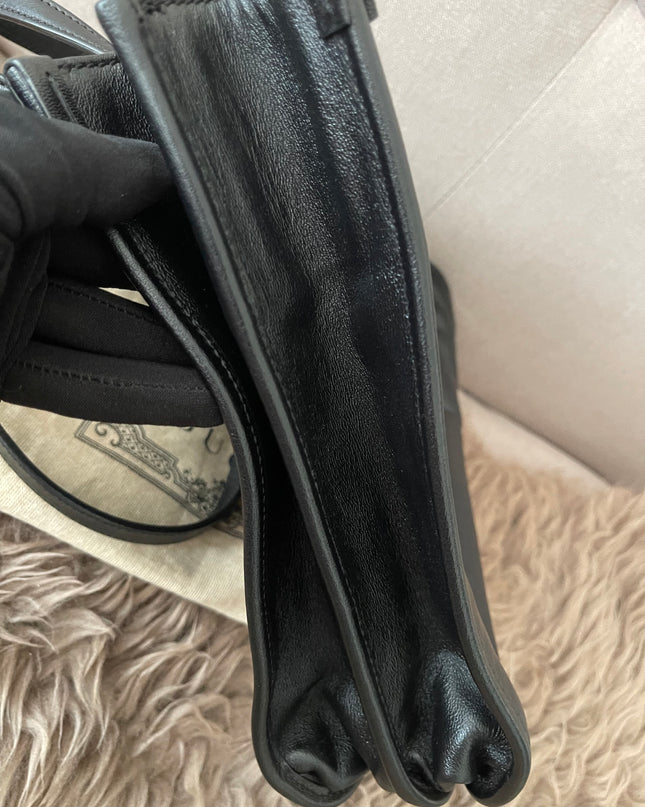 Preloved Authentic Rank A Gucci Horsebit 1955 tote bag in black leather