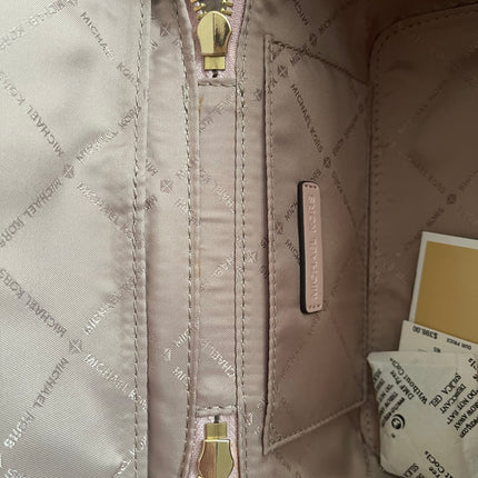 Preloved Authentic Michael Kors Jet Set MD Zip Tote Crossbody in Blush Pink MK Signature