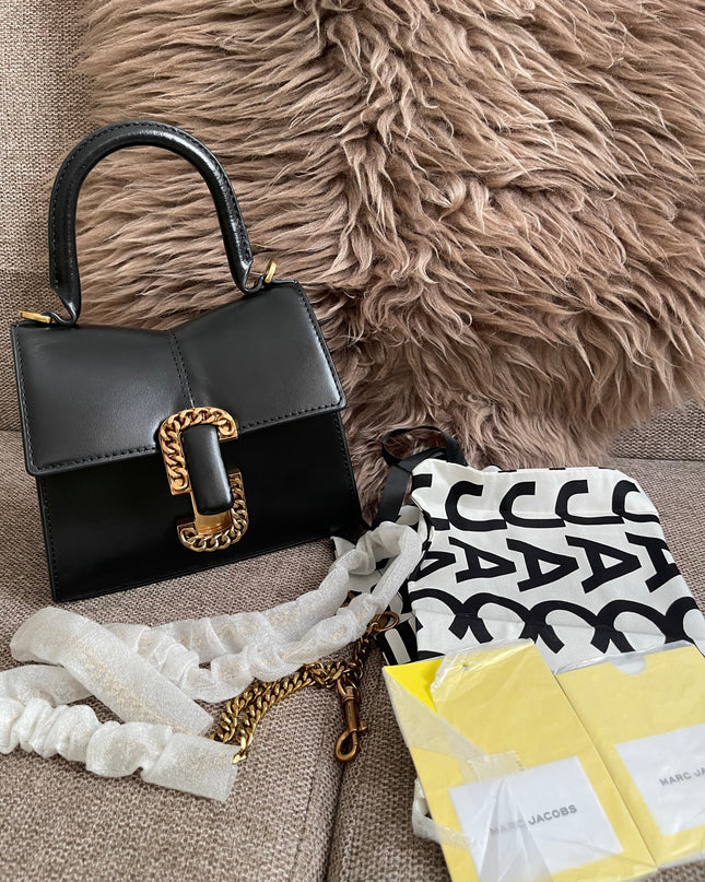 Preloved Authentic Marc Jacobs The St. Marc Top Handle Bag in Black — Brand New