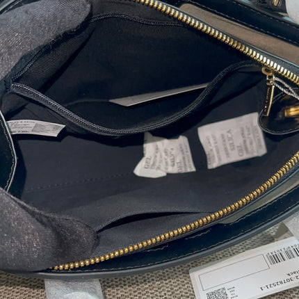 Preloved Authentic Charles & Keith Structured Boston Bag in Black White Mesh