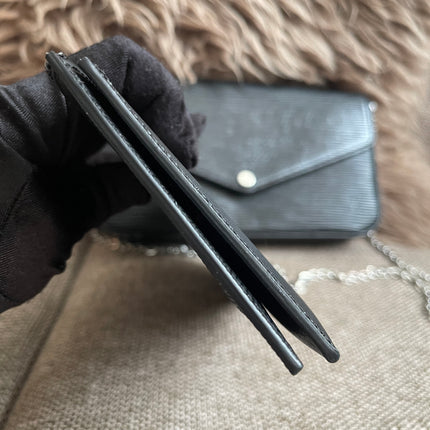 Preloved Authentic Louis Vuitton Félicie Pochette in Black Epi Leather