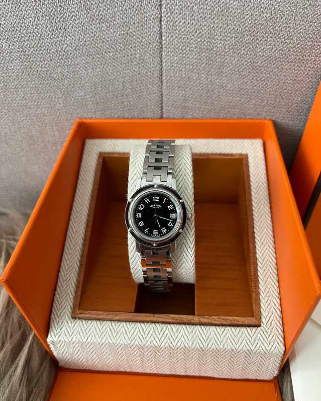 Preloved Authentic Hermes Stainless Steel Clipper 24mm Watch