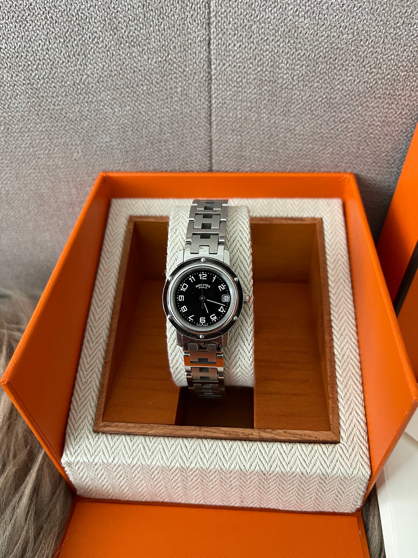 Preloved Authentic Hermes Stainless Steel Clipper 24mm Watch