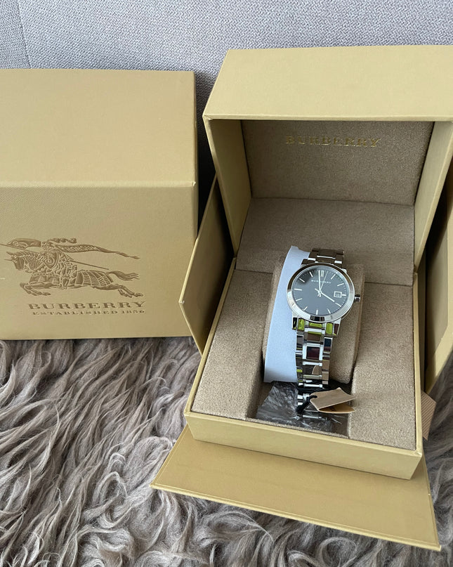Preloved Authentic Rank N Burberry The City BU9001 stainless steel watch with a black dial.