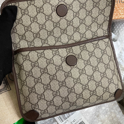 Preloved Gucci Brown GG Supreme Canvas and Leather Neo Vintage Web Belt Bag