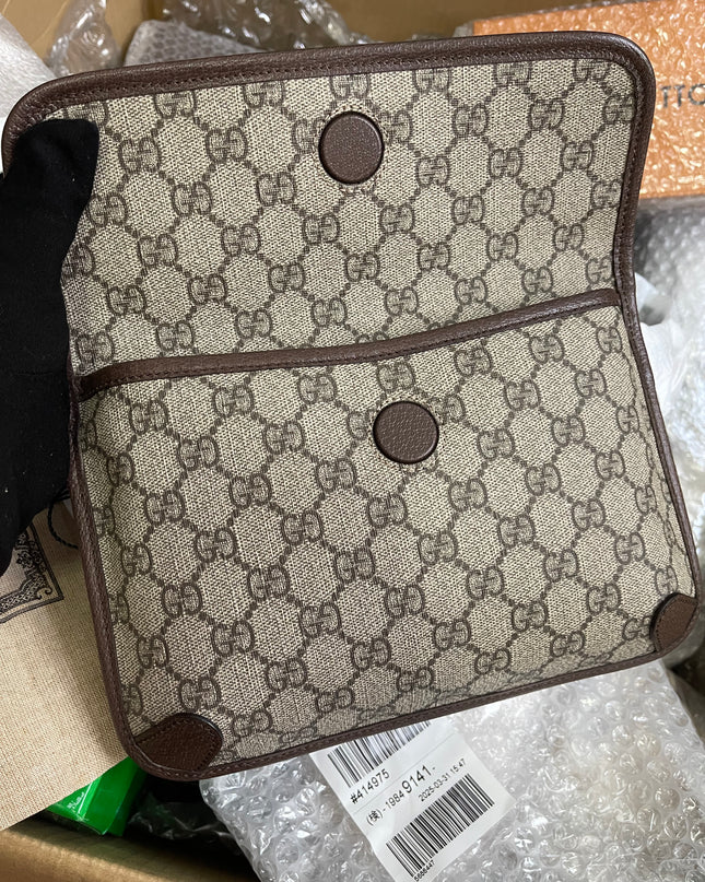 Preloved Gucci Brown GG Supreme Canvas and Leather Neo Vintage Web Belt Bag