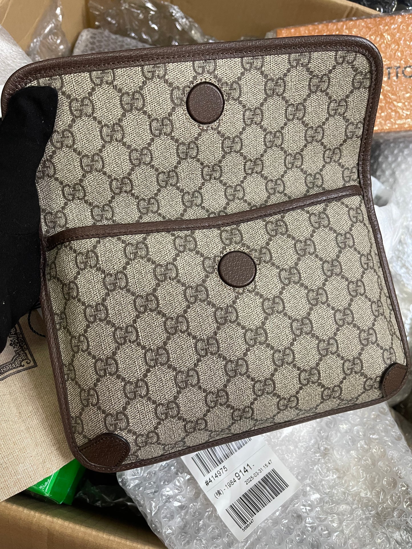 Preloved Gucci Brown GG Supreme Canvas and Leather Neo Vintage Web Belt Bag