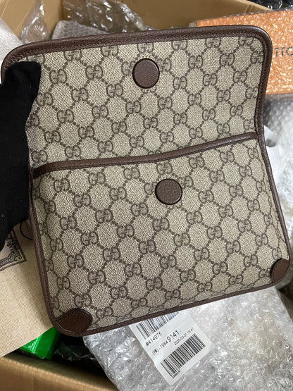 Preloved Gucci Brown GG Supreme Canvas and Leather Neo Vintage Web Belt Bag