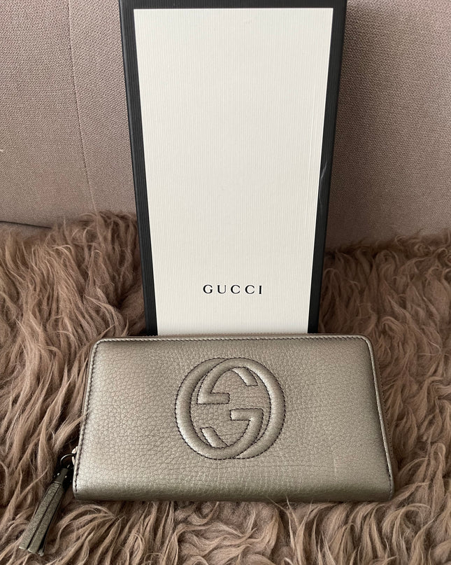 Preloved Authentic Rank A- Gucci Soho Zip-Around Wallet