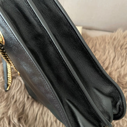 Preloved Authentic Rank A Gucci Horsebit 1955 tote bag in black leather