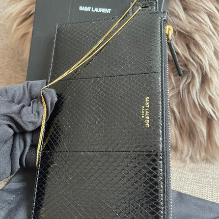 Preloved Authentic Saint Laurent Pouch Avenue Black Python Chain Bag