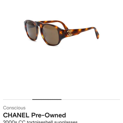 Chanel 2000s CC tortoiseshell sunglasses