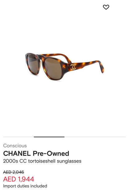 Chanel 2000s CC tortoiseshell sunglasses